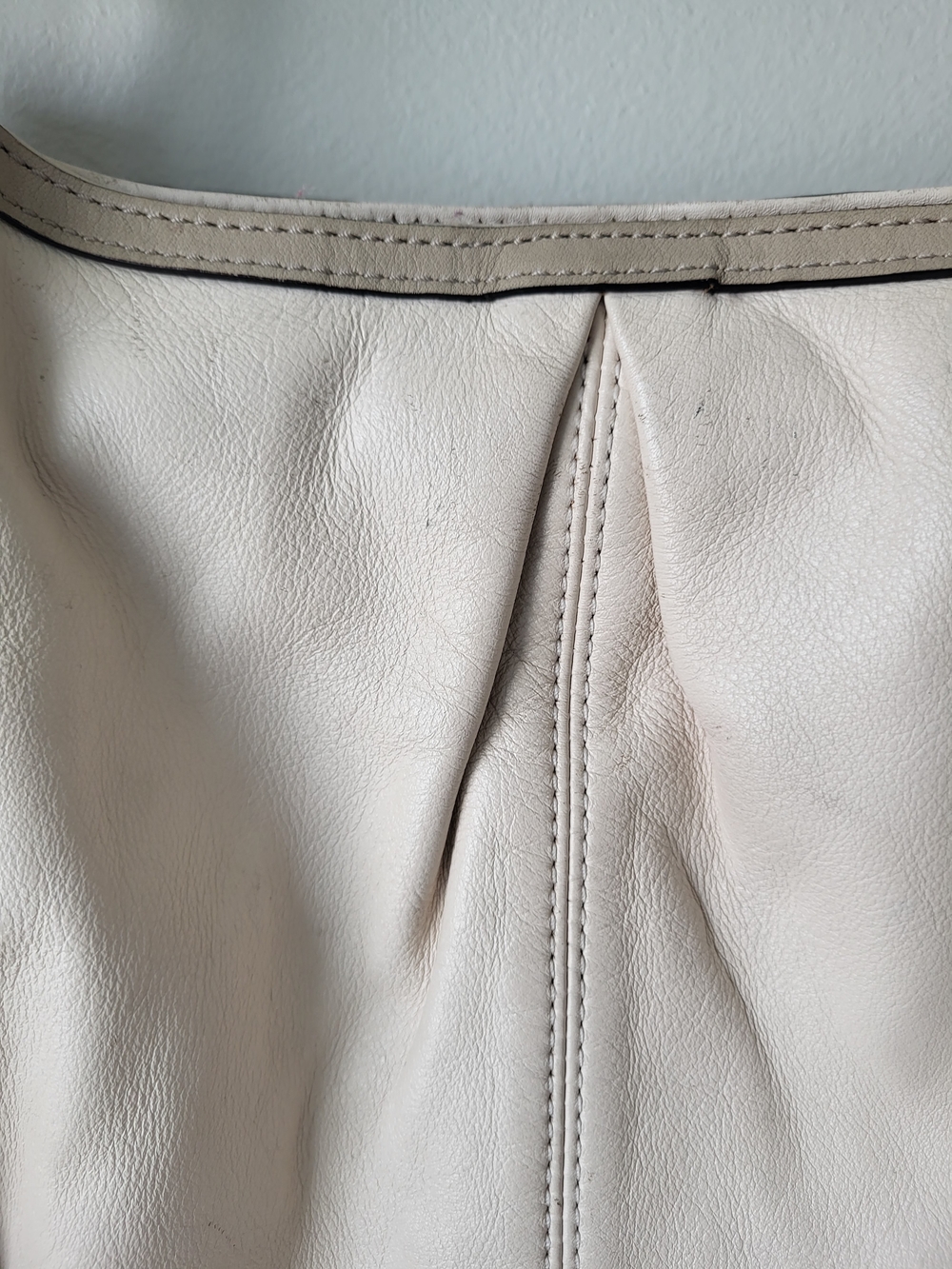 Coach Two-Tone Cream and Taupe Leather Shoulder Bag - Picture 6 of 14